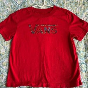 Vans Vibrant Red Short Sleeve Cropped Tee
